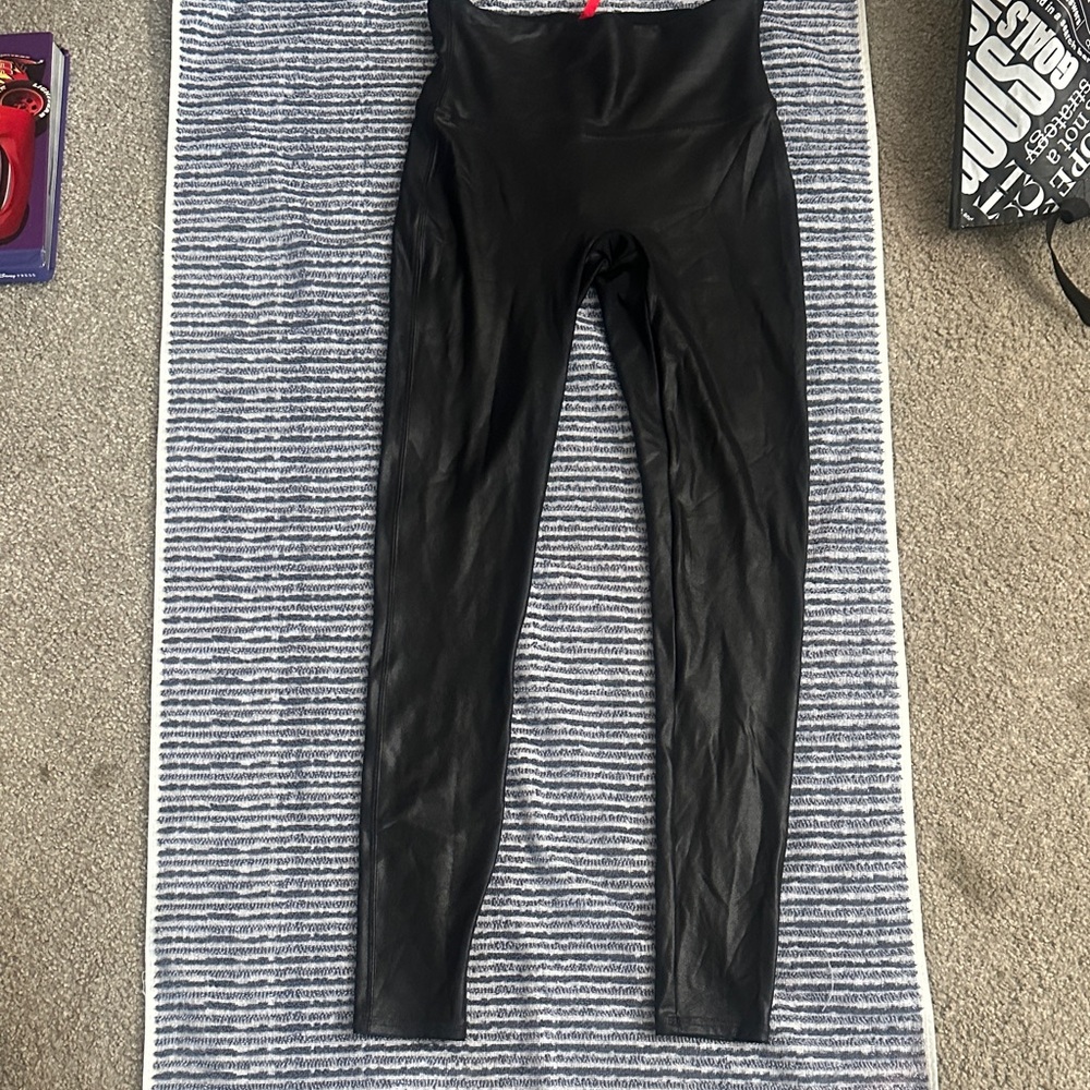 Spanx black faux leather High-Waisted Leggings
